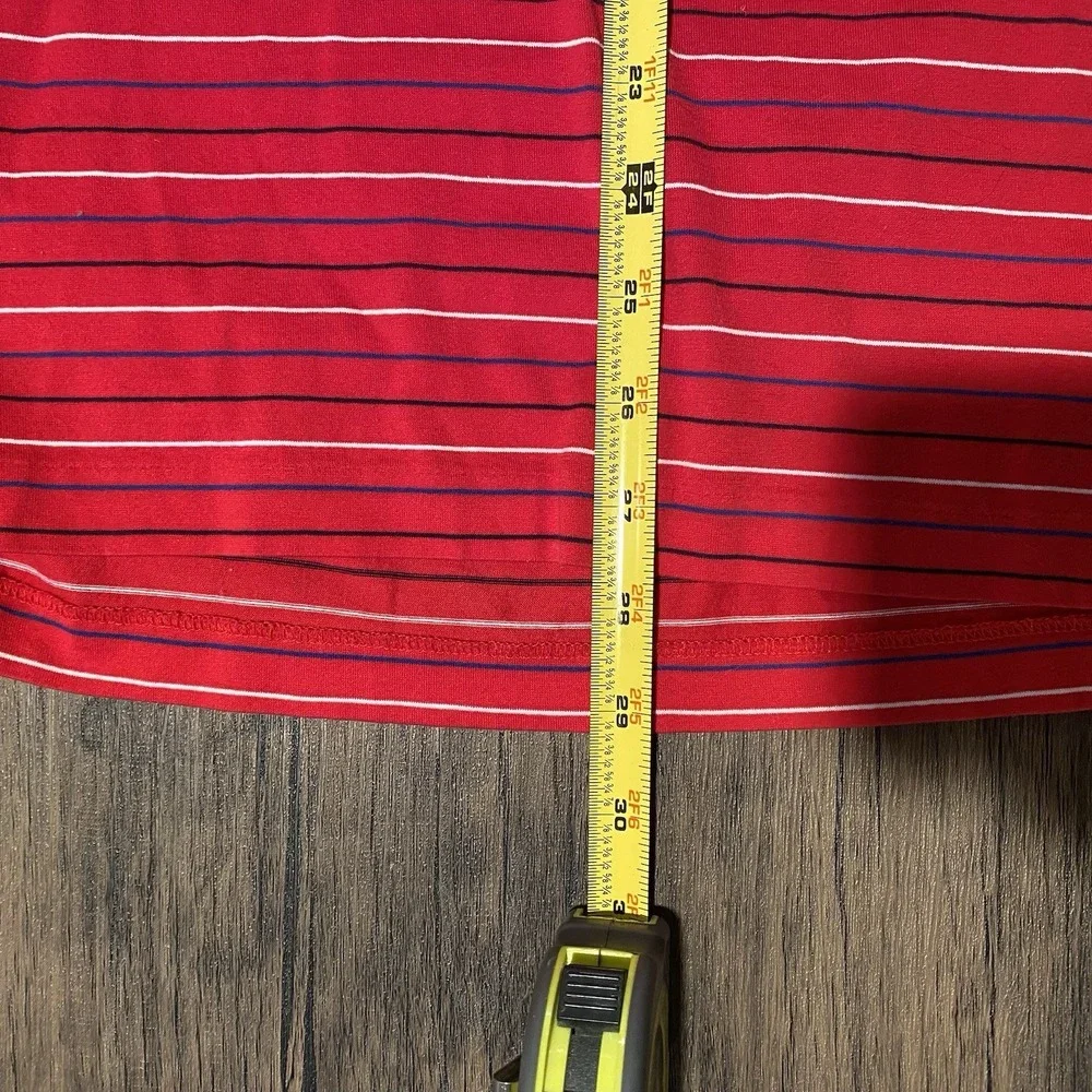 Polo Ralph Lauren Pro Fit Mens Large Golf‎ Polo Big Pony Red White Striped Shirt